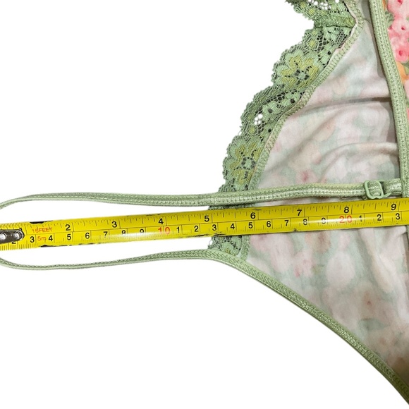 Bralette Lace Cami Mint Green Floral Set Size Large - Picture 8 of 14